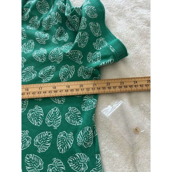 Kim Rogers Womens Polo Shirt Extra Large Kelly Green Leaf Gold Buttons Preppy - Picture 7 of 10